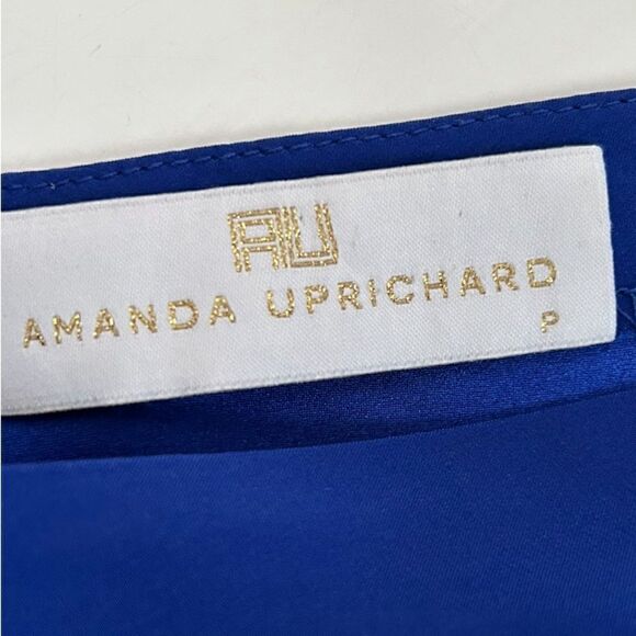 AU Amanda Uprichard Royal Blue 100% Silk Sleeveless Drawstring Waist Mini Dress - Picture 2 of 12